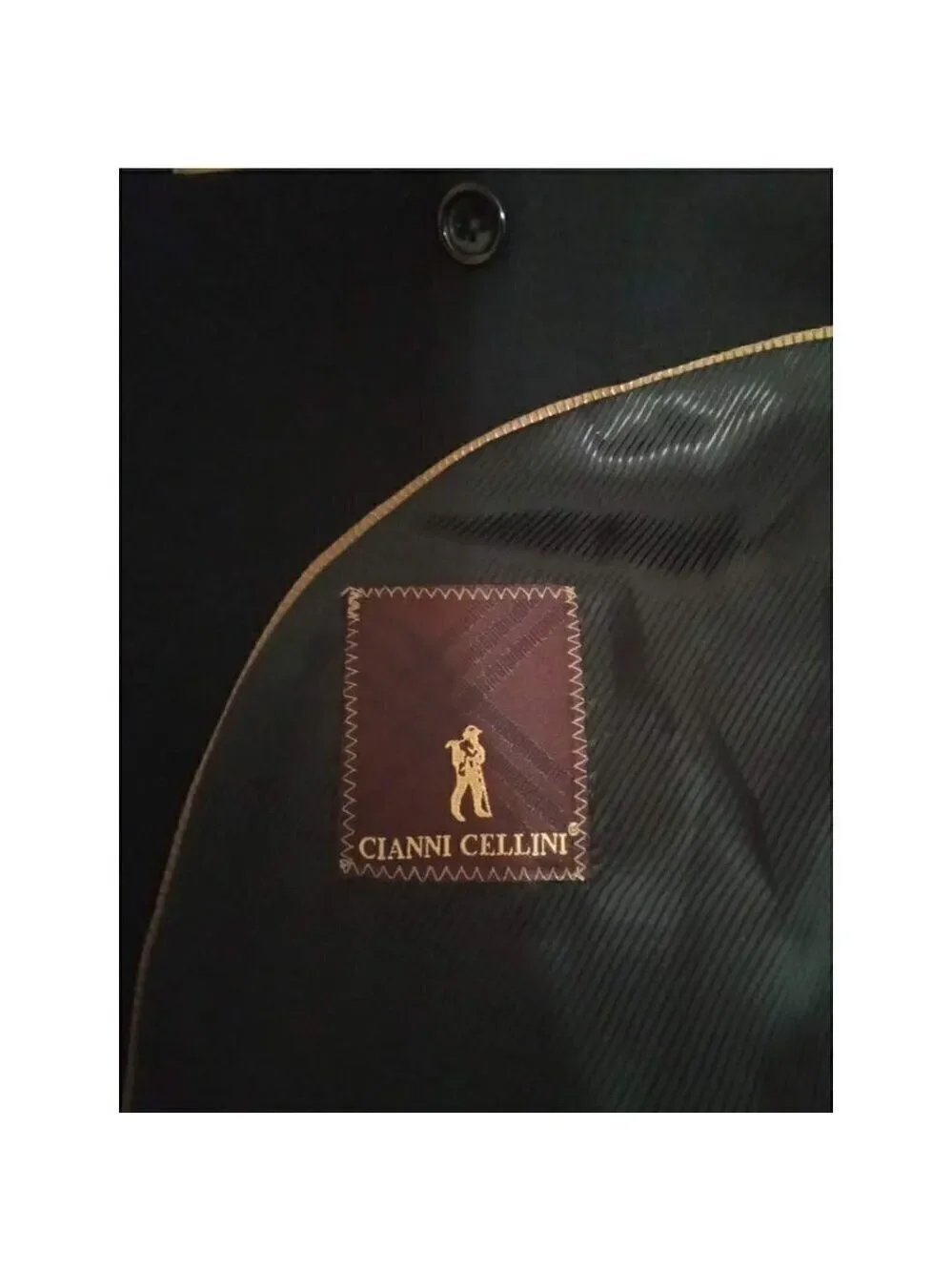 CIANNI Cellini Black Single Breasted Wool Charles Blazer Sz 44L